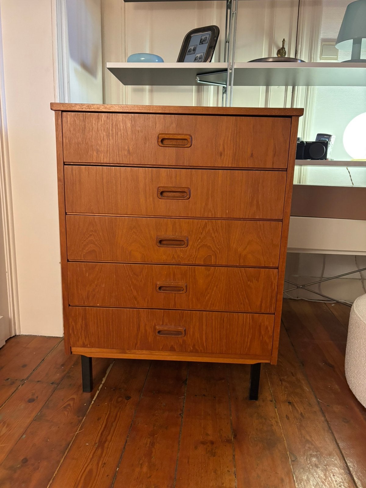 Commode vintage mid-century, Maison & Meubles, 25 à 50 cm, 5 tiroirs ou plus, Moins de 100 cm, Enlèvement