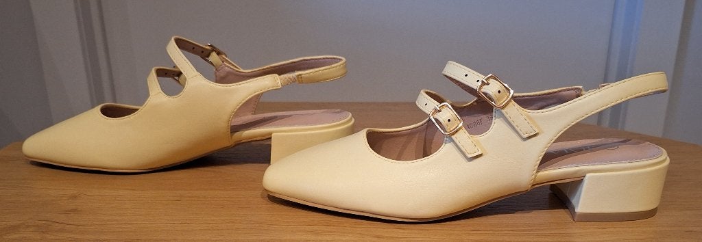 Mary Jane slingbacks, merk Joia, maat 38, pastel geel, NIEUW, Kleding | Dames, Schoenen met lage hakken, Joia, Geel, Nieuw
