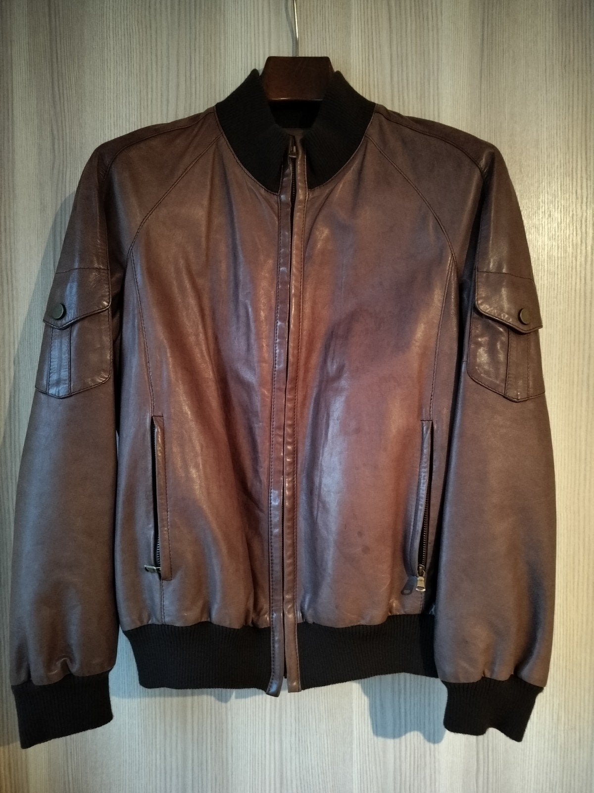 Lederen vest, Ophalen, Bruin, Maat 48/50 (M), Nieuw