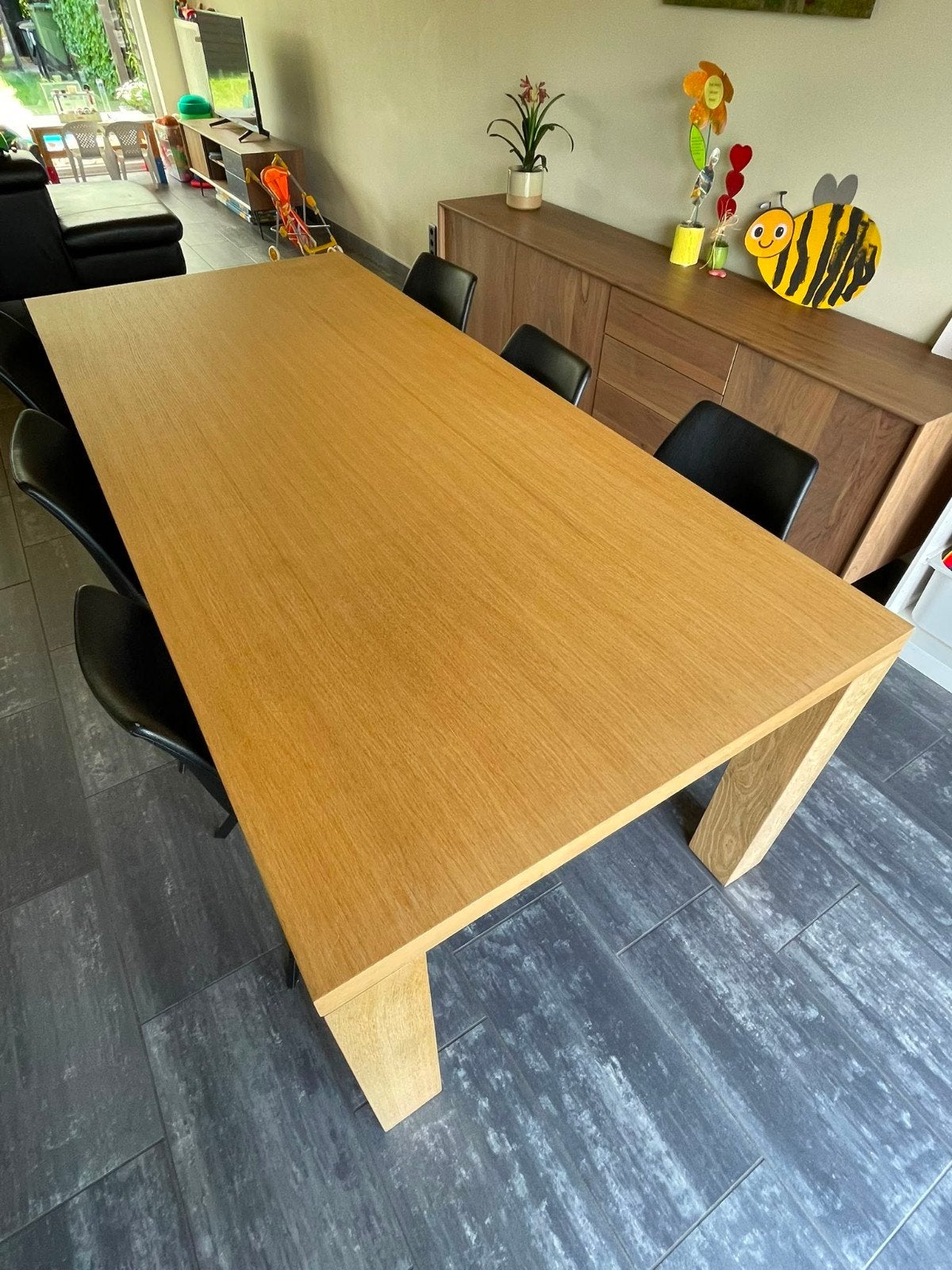 Table en chêne avec 2 rallonges, Maison & Meubles, Enlèvement