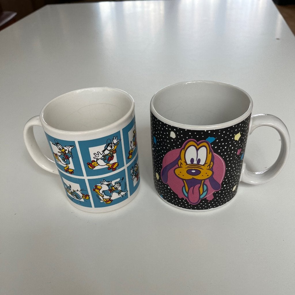 Vintage disney mokken, Ophalen, Donald Duck, Gebruikt, Servies