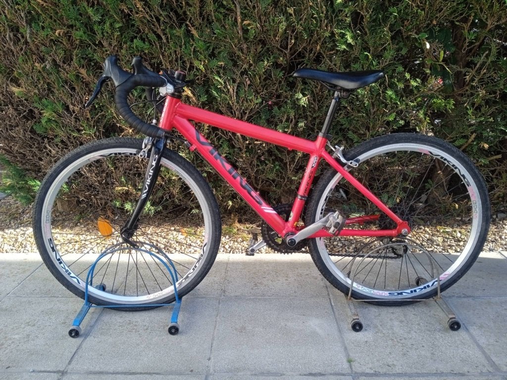 24 Inch Rode Viking koersfiets, Ophalen, Viking, Velgrem, Handrem