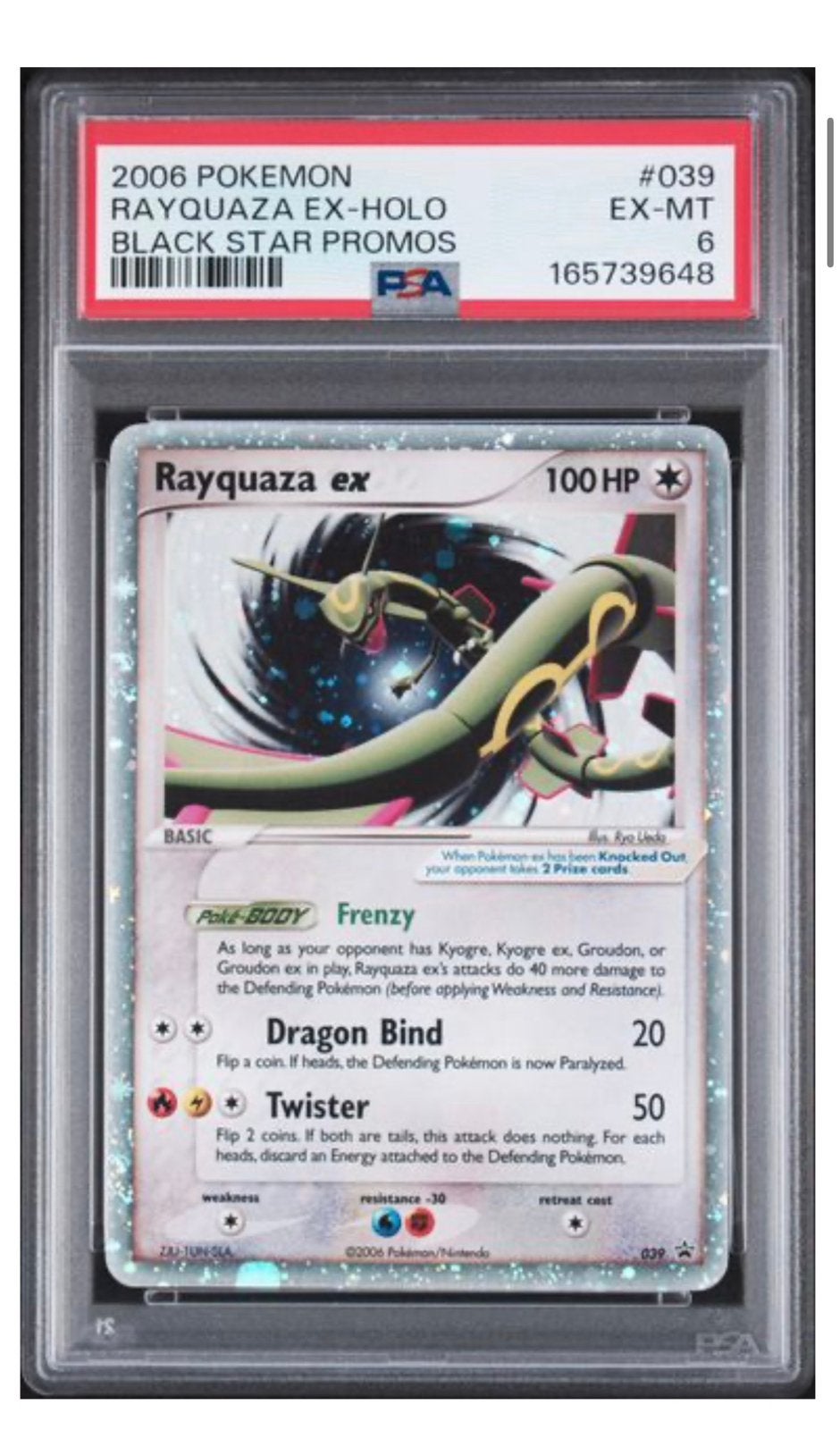 Rayquaza 039 - Black Star Promo - PSA 6 “NEW CERT” EX/M, Ophalen of Verzenden, Zo goed als nieuw