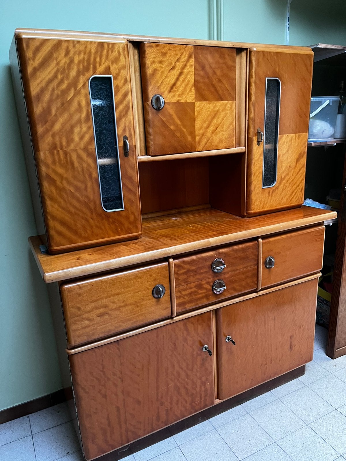 Vintage keukenkast, Ophalen, Gebruikt, 150 tot 200 cm, Vintage