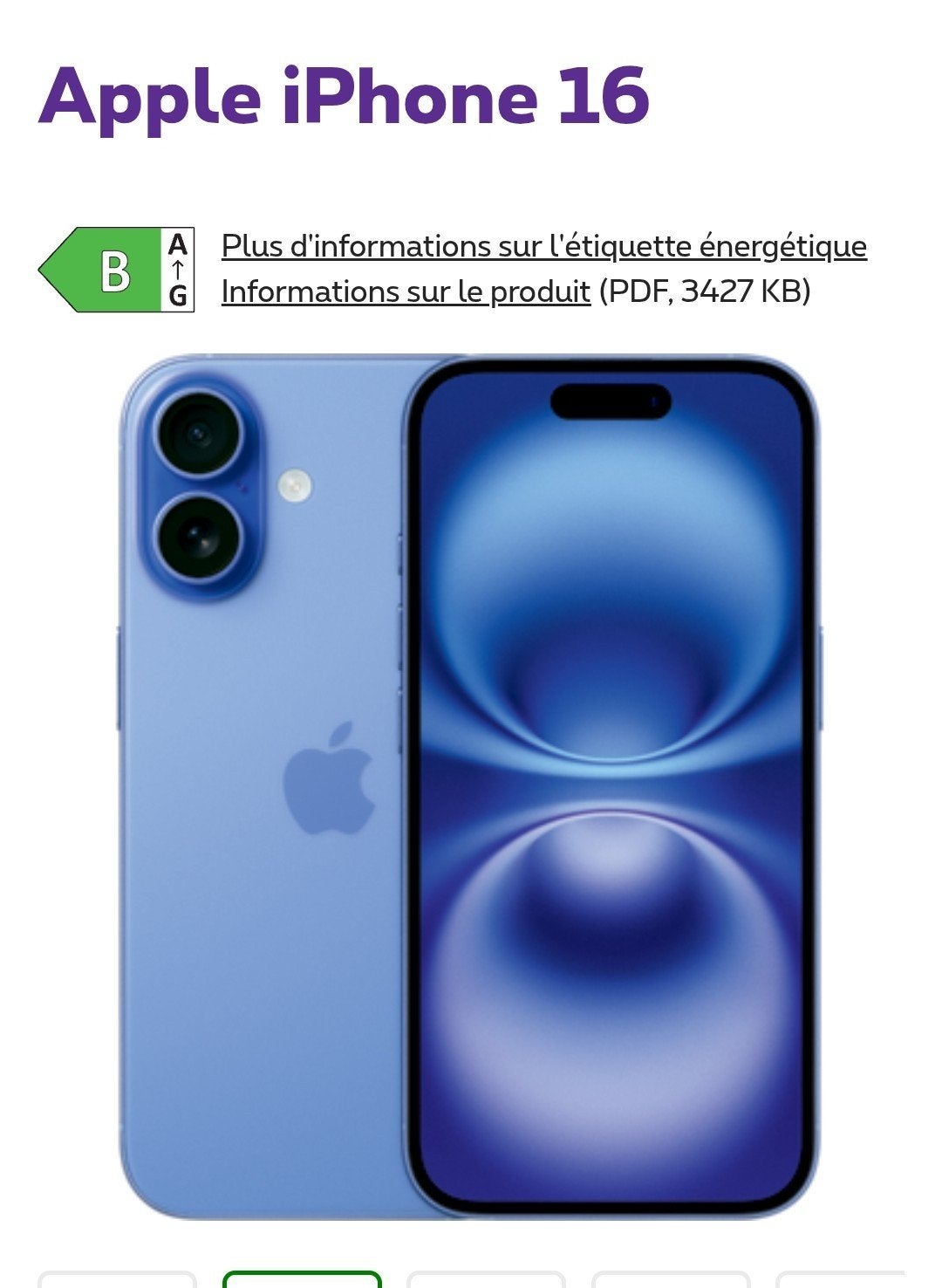 Iphone 16 5G 128GO Neuf avec garantie couleur bleu voir phot, Télécoms, Téléphonie mobile | Apple iPhone, Enlèvement, Bleu, IPhone 16