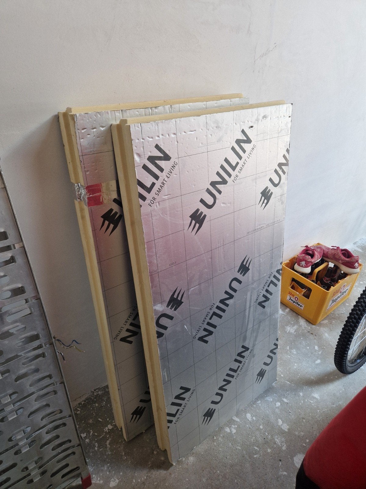 2 panneaux Unilin, 8 à 12 cm, Comme neuf, Enlèvement, Mousse rigide (PIR)