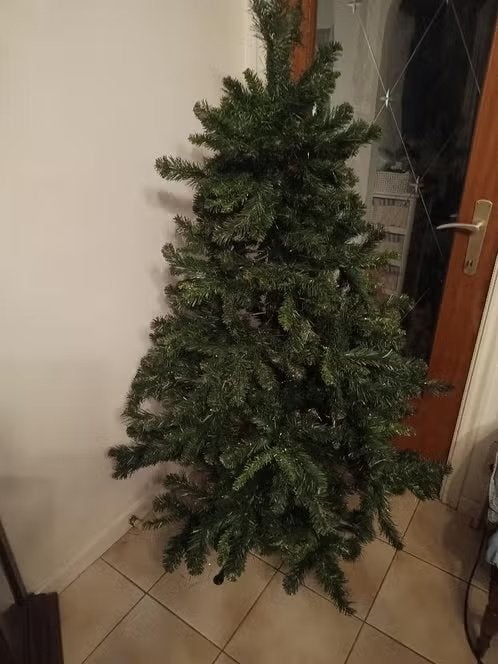 Kerstige Kerstboom op staander ca 150cm "DEN", Diversen, Ophalen of Verzenden, Gebruikt