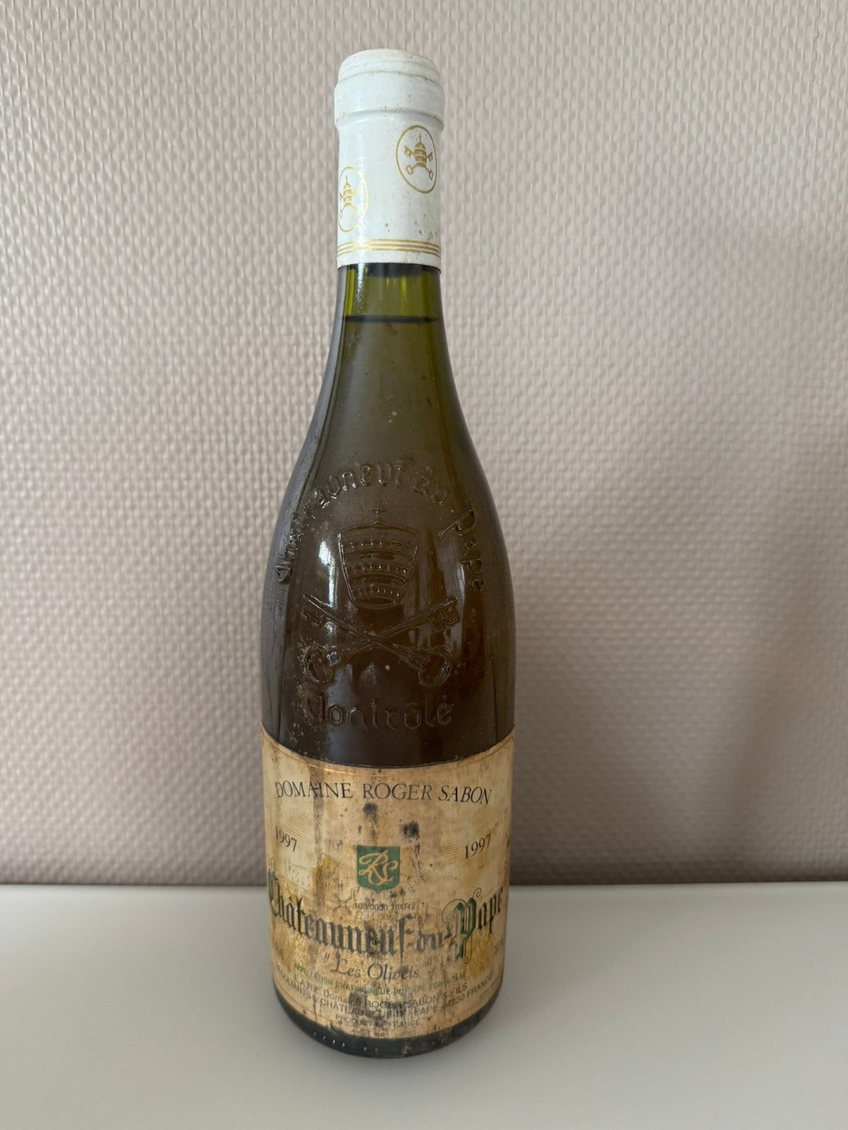 Fles chateauneuf du pape 1997 (witte wijn), Collections, Enlèvement, Comme neuf, Vin blanc