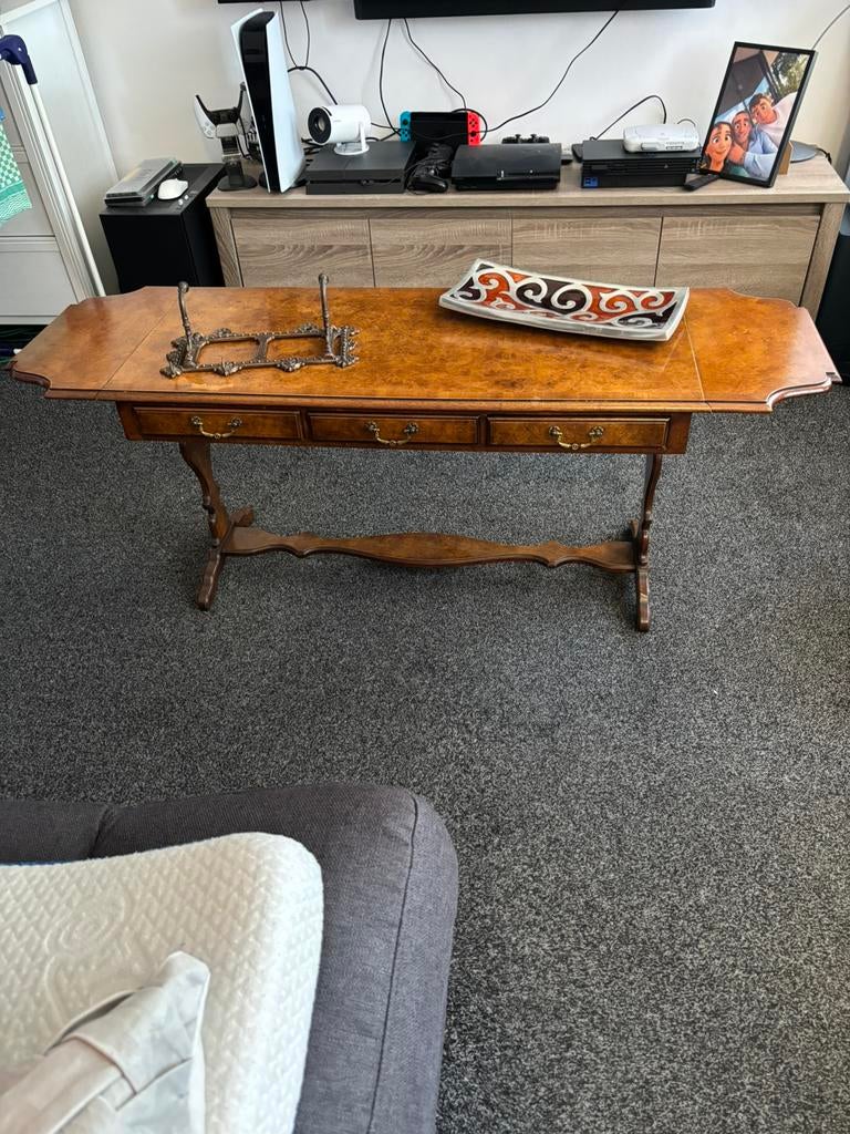 Antieke bijzettafel / consoletafel met lade, Ophalen of Verzenden