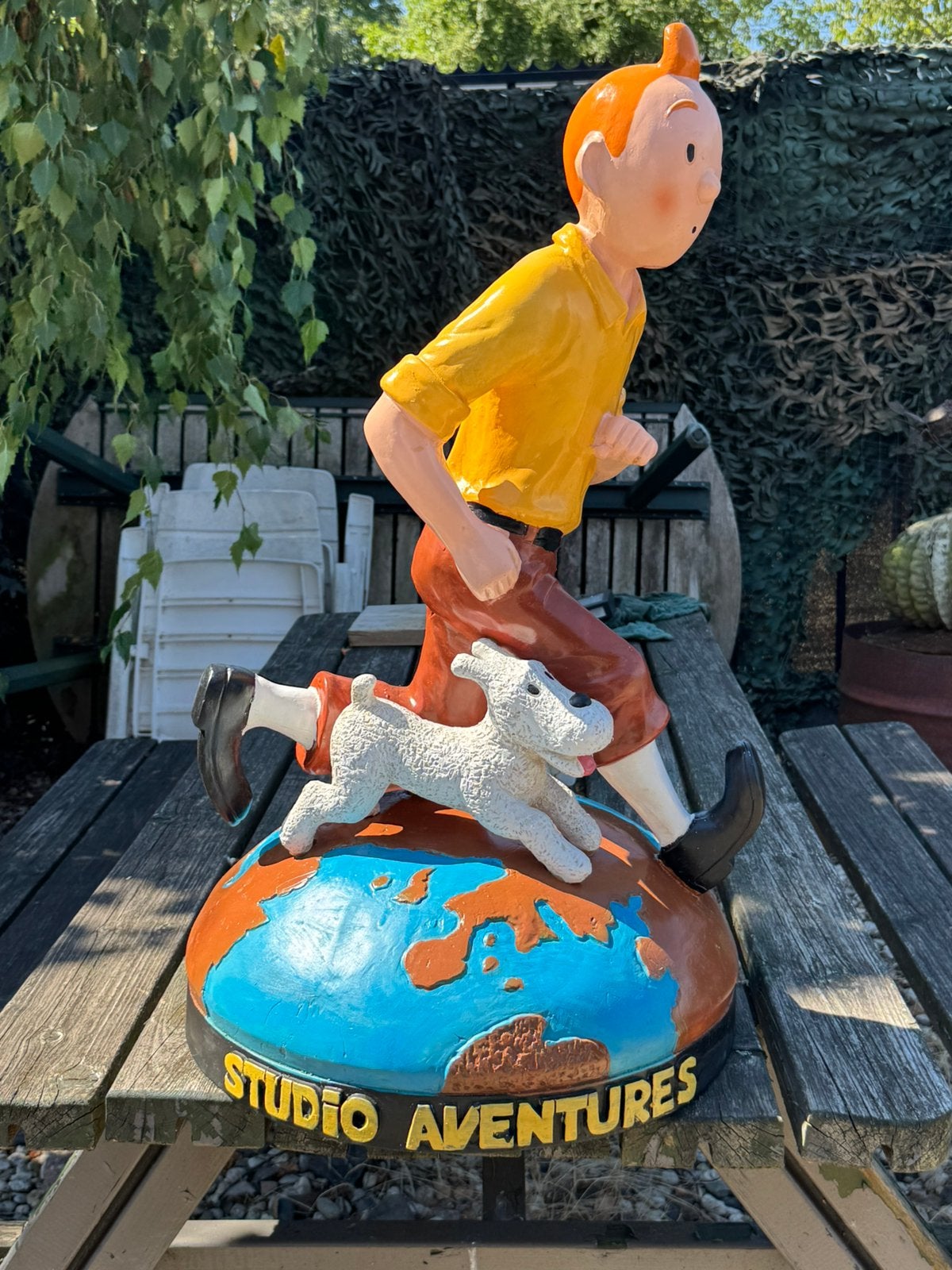 Grande statue de Tintin et Bobby, Enlèvement, Tintin, Utilisé, Statue ou Figurine
