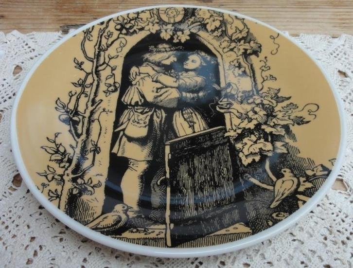 Romantisch vintage sier bordje, Gott mit mir, Ludwig Richter, Antiquités & Art, Enlèvement ou Envoi