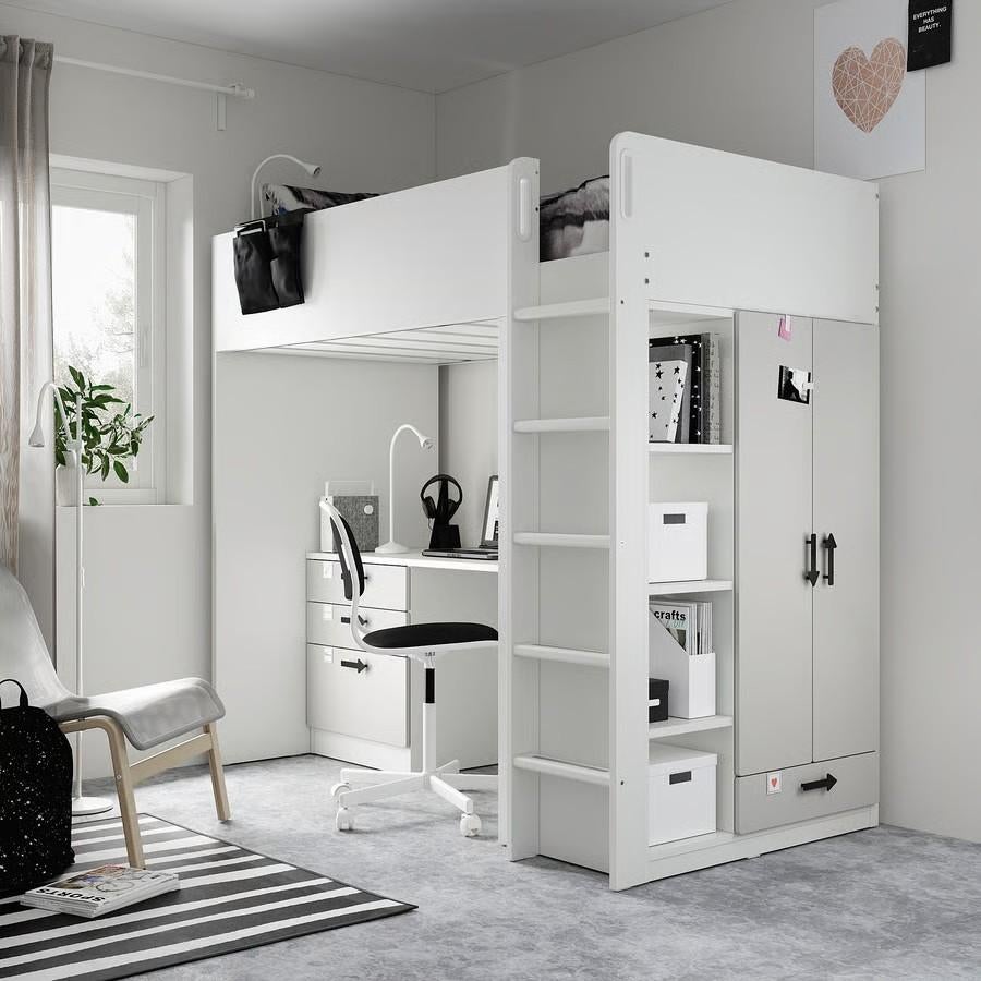 lit mezzanine avec armoire et bureau, Enlèvement, Comme neuf, Lit mezzanine