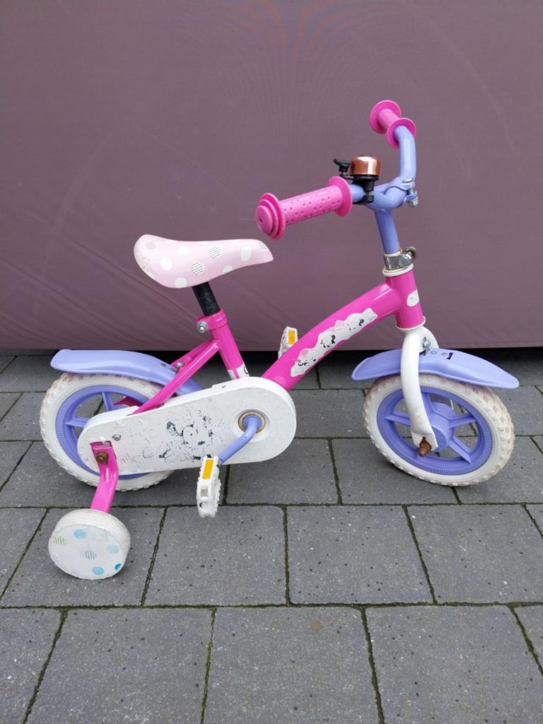 Meisjesfietsje 12 inch, Ophalen, Zo goed als nieuw, Zijwieltjes