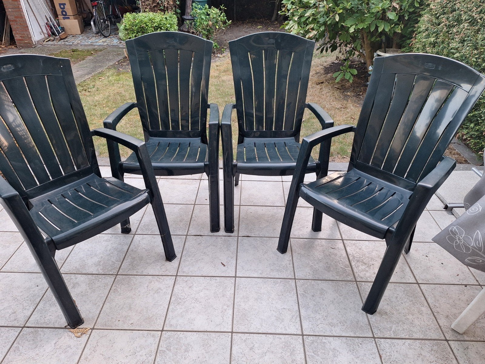 4 tuinstoelen., Tuin en Terras, Ophalen, Gebruikt, Plastic