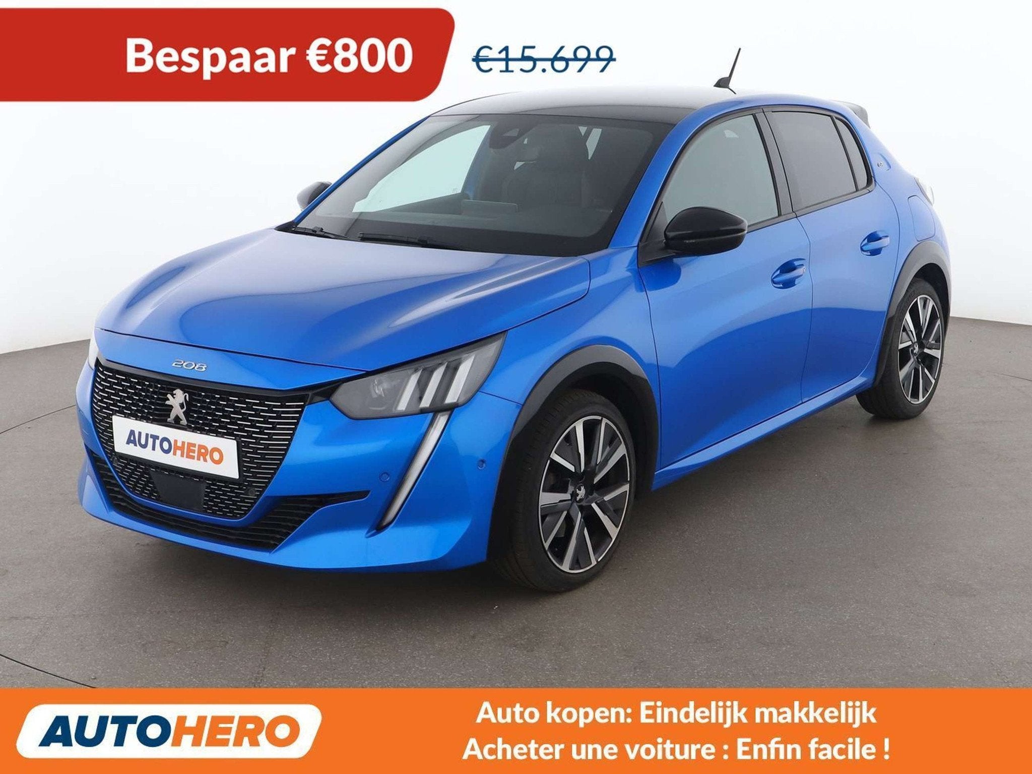 Peugeot 208 1.2 PureTech GT (bj 2022, automaat), Auto's, Gebruikt, 1199 cc, 1165 kg, Blauw
