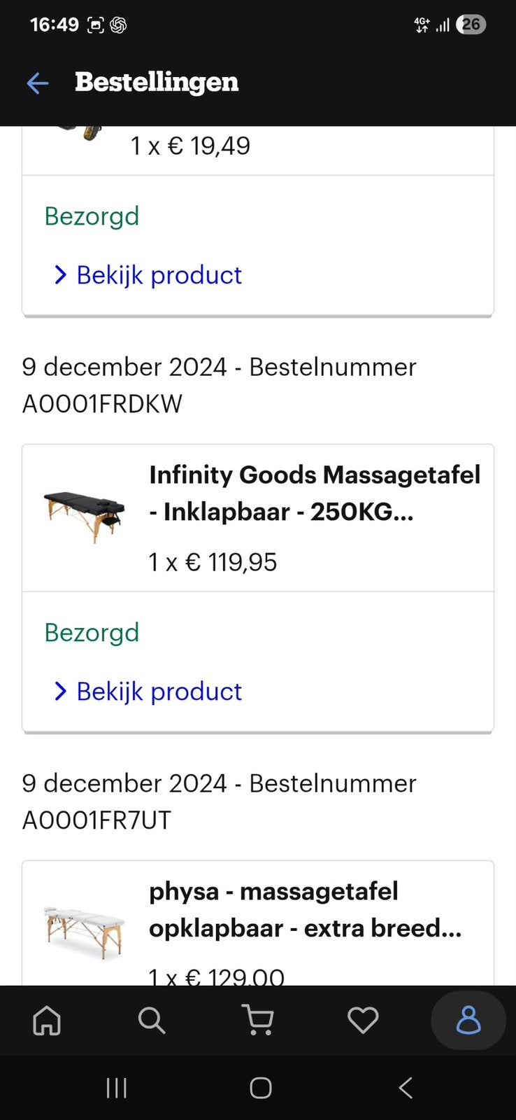 Zwarte opklapbare massagetafel, Sports & Fitness, Produits de massage, Enlèvement, Table de massage