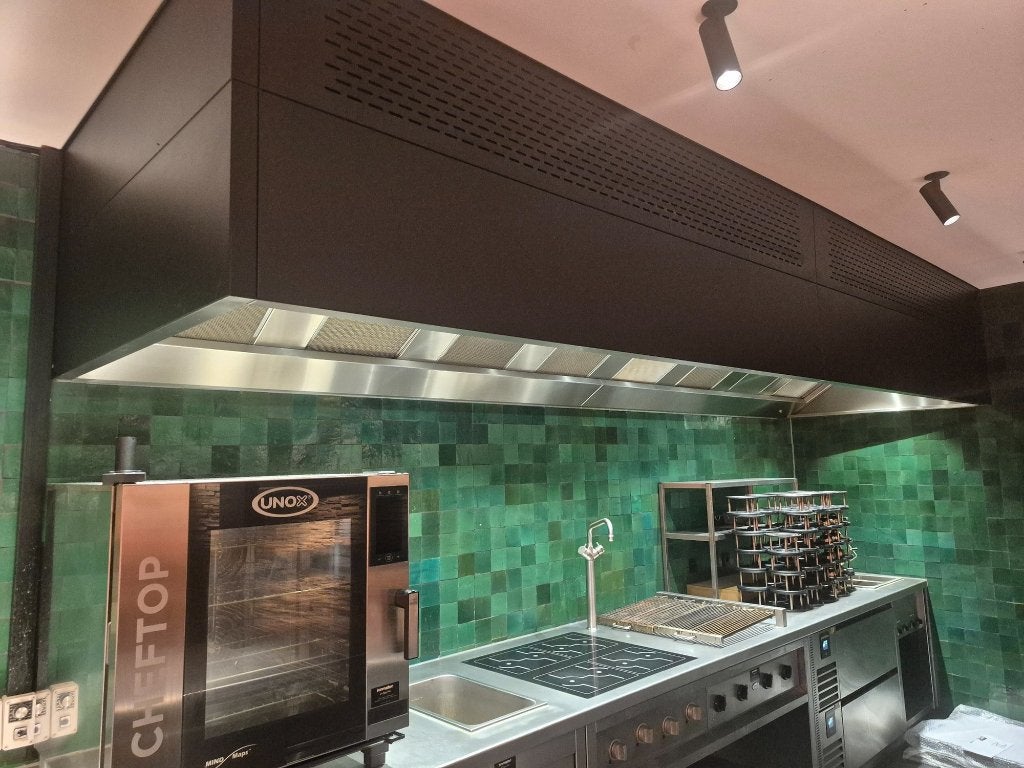 Professionele RVS dampkap 4,8 m – 2023, Zakelijke goederen, Horeca | Keukenapparatuur, Ophalen, Gebruikt, Overige typen