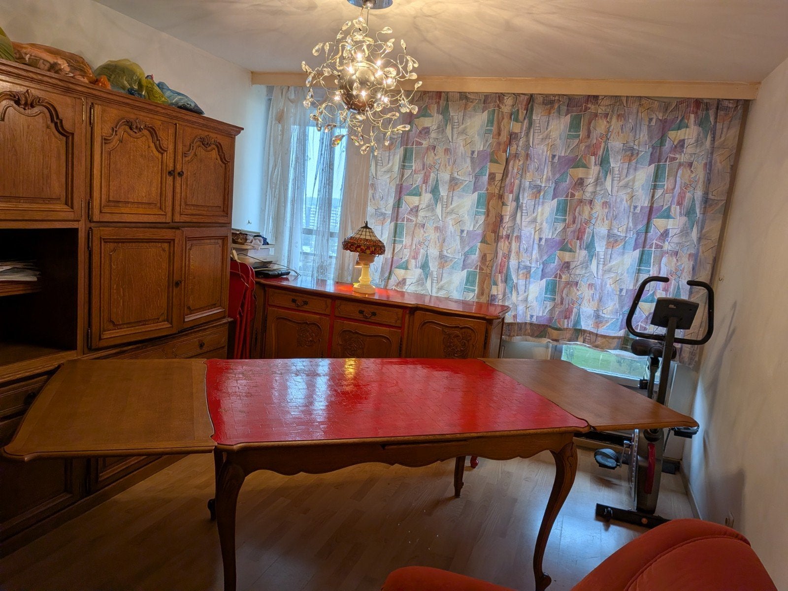 Eikenhouten tafel met twee verlengstukken - aan elke kant, i, Ophalen, Gebruikt, 100 tot 150 cm, Eikenhout