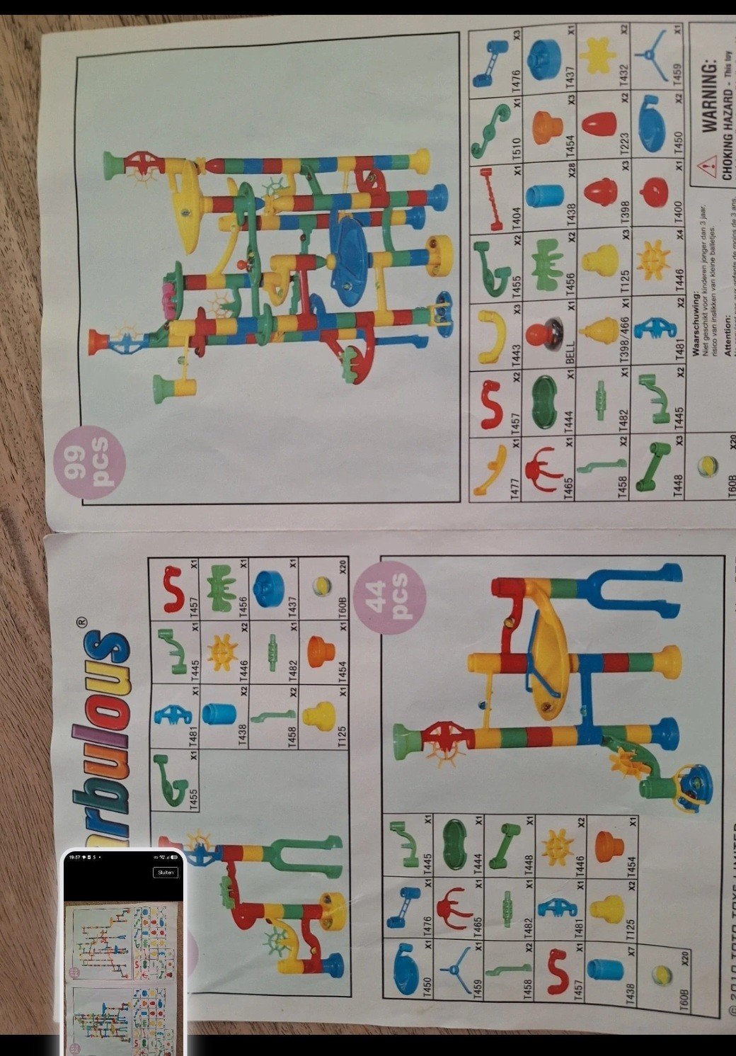Knikkerbaan kunststof, 260 onderdelen, Ophalen, Gebruikt, Overige merken