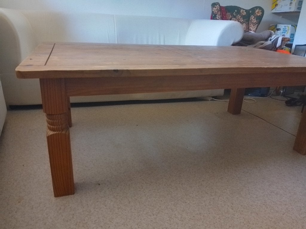 Table de salon en pin à donner, 50 – 75, 150 à 200 cm, Enlèvement, Utilisé