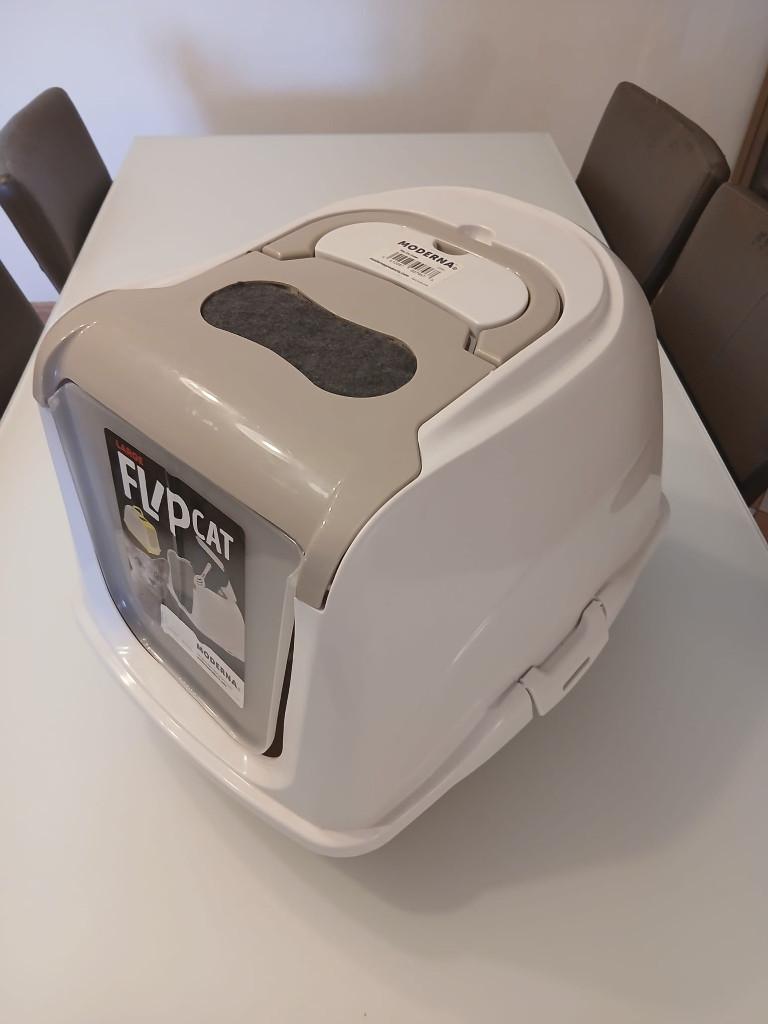 Maison de toilette Moderna FlipCat Large – Blanc/Taupe, Enlèvement ou Envoi, Utilisé, Fermé
