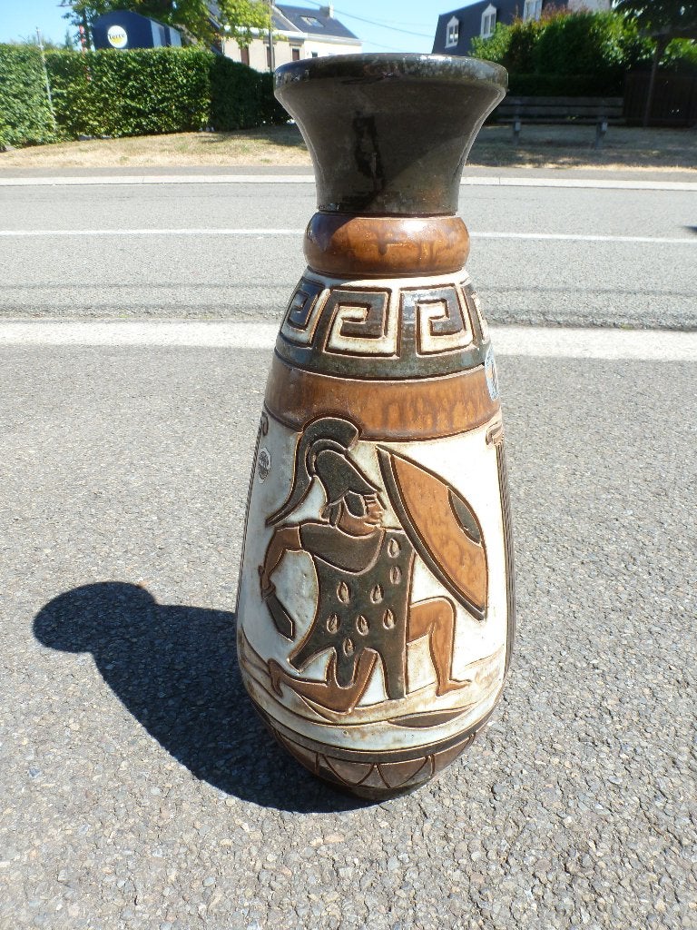 grand vase (43cm) en grès de Bouffioulx signé Dubois, Antiquités & Art, Enlèvement