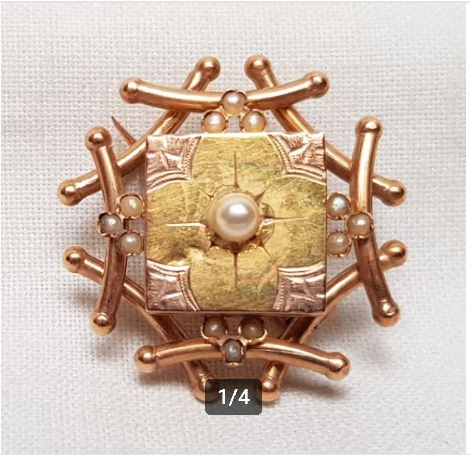 Broche Kempen vintage de 18 carats., Enlèvement ou Envoi, Or, Broche