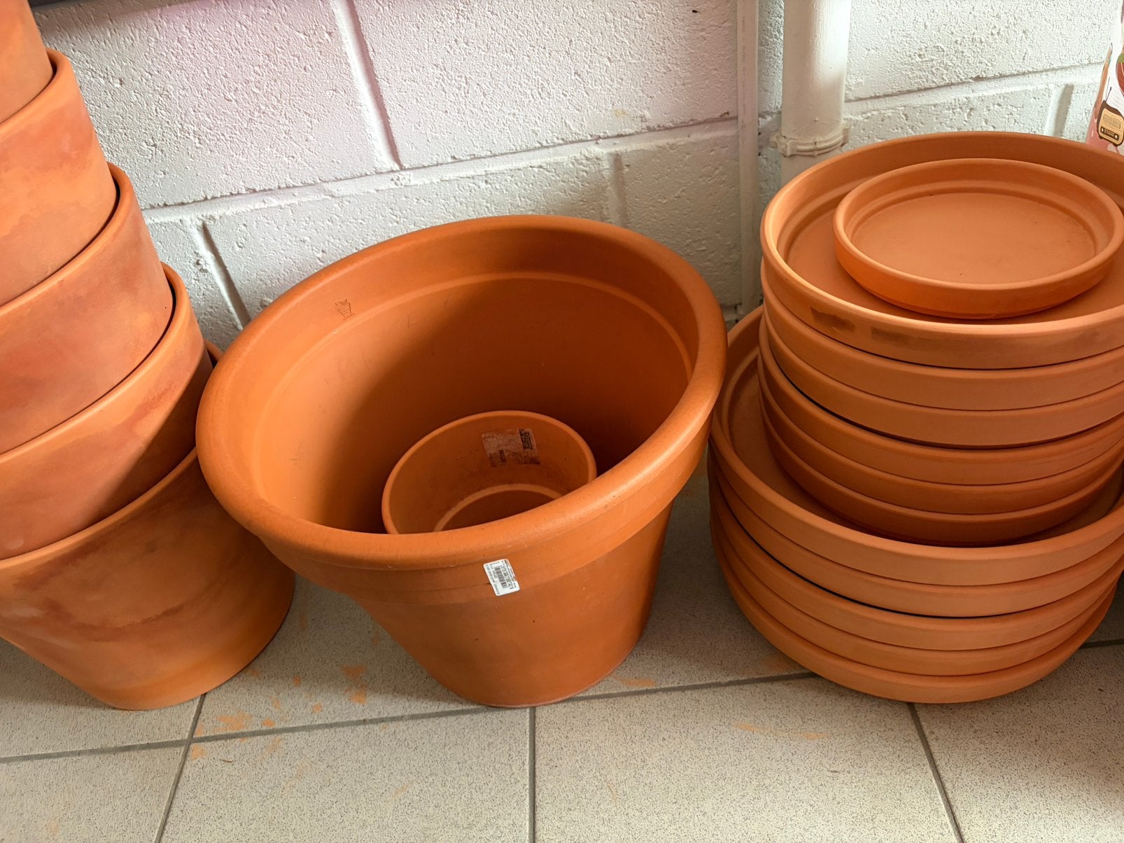 Pot et coupelle plante terracotte terre cuite, Jardin & Terrasse, Enlèvement, Comme neuf, Terracotta, Intérieur