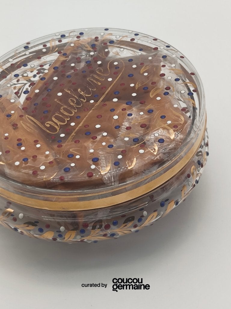 Boîte à madeleines en verre, France (années 1960-1970), Maison & Meubles, Cuisine | Vaisselle, Enlèvement ou Envoi, Verre, Utilisé