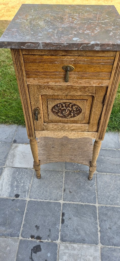 antieke Nachtkastje, Huis en Inrichting, Slaapkamer | Nachtkastjes, Ophalen, Gebruikt, Minder dan 45 cm, 70 cm of meer