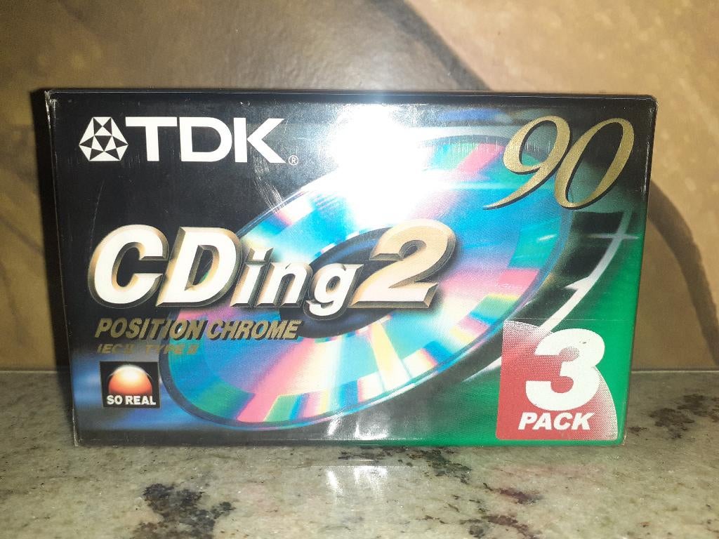 TDK IEC II/TYPE II, 90, position chromée, K7, neuf, 3 pack, Enlèvement ou Envoi, Neuf, dans son emballage, 2 à 25 cassettes audio