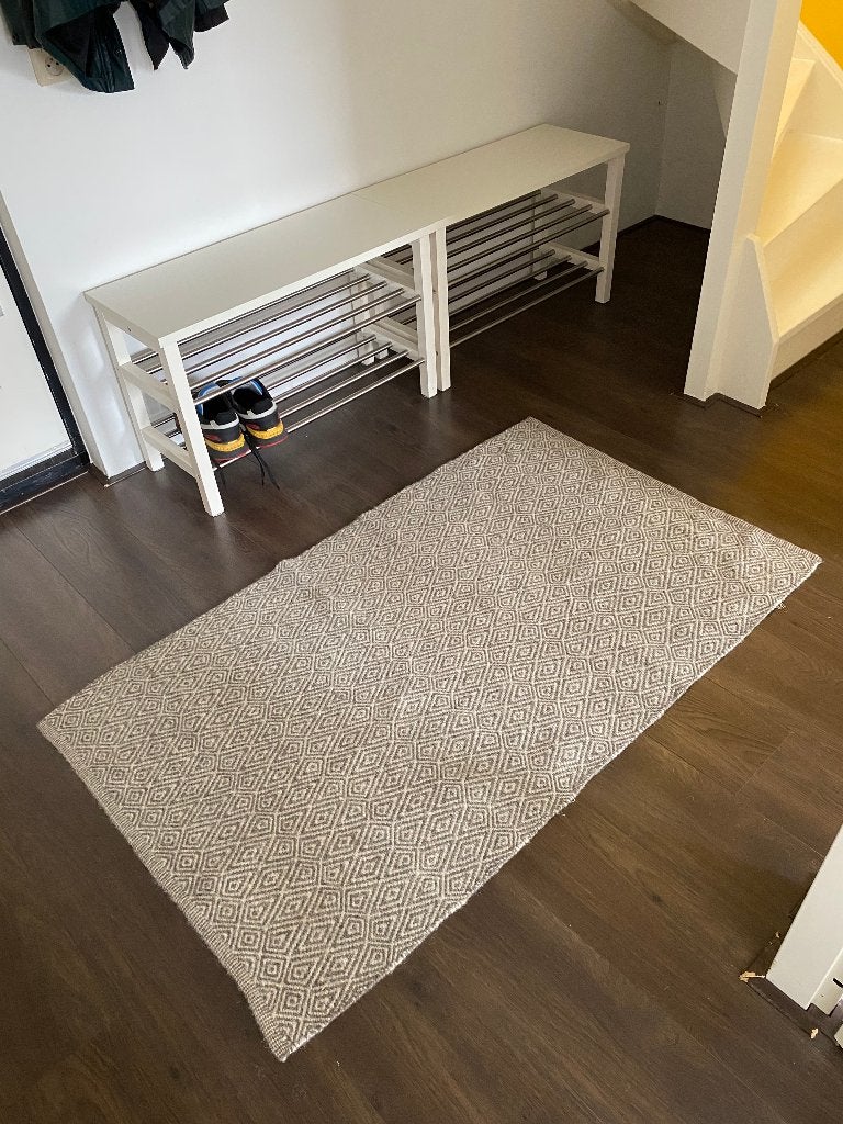 Tapis Géométrique, Maison & Meubles, Ameublement | Tapis & Moquettes, 100 à 150 cm, Gris, Enlèvement, Utilisé