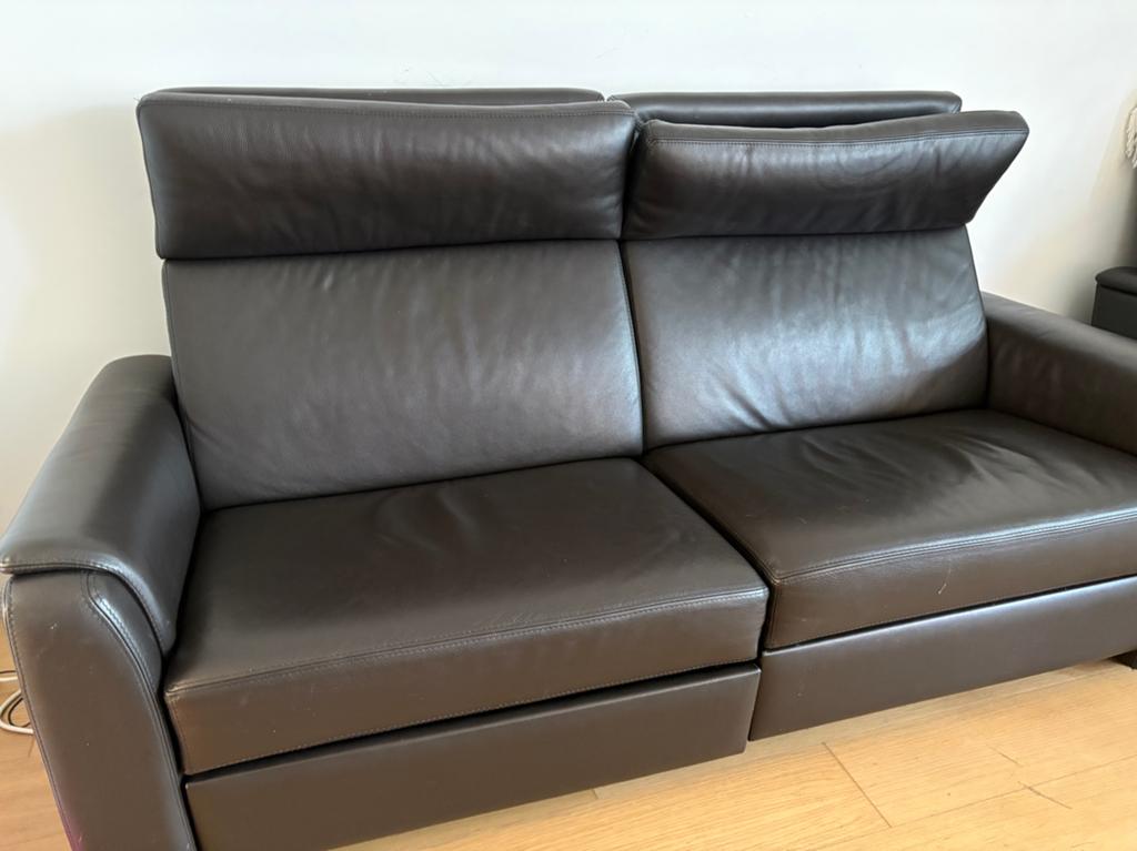 Zwarte leren zetel, 75 à 100 cm, Quatre personnes ou plus, Enlèvement, Utilisé
