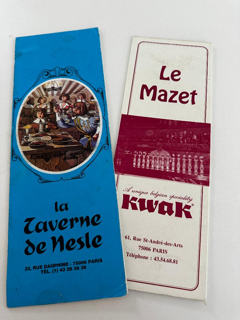 Vintage menukaarten Parijs, Ophalen of Verzenden