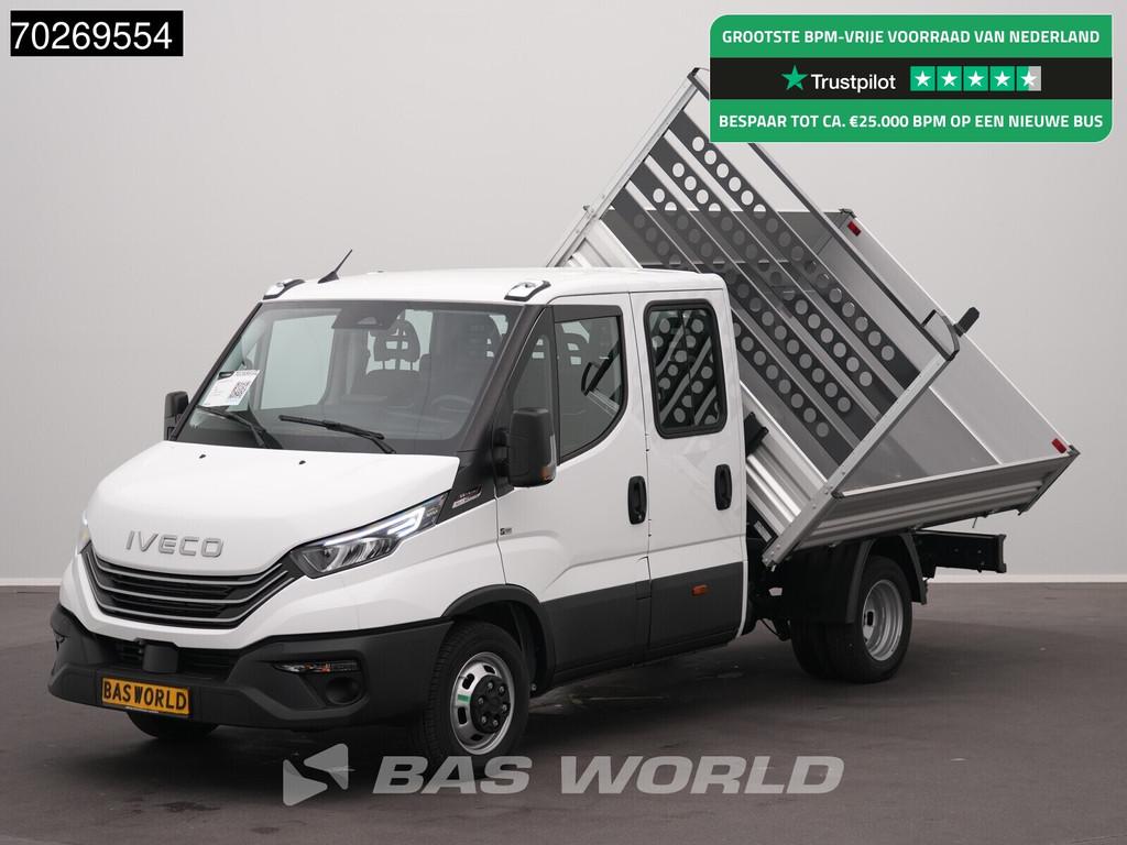 Iveco Daily 35C21 BPM VRIJ! 3 zijdige Kipper Dubbel Cabine 2, Auto's, Bestelwagens en Lichte vracht, Stof, Euro 6, 4 cilinders
