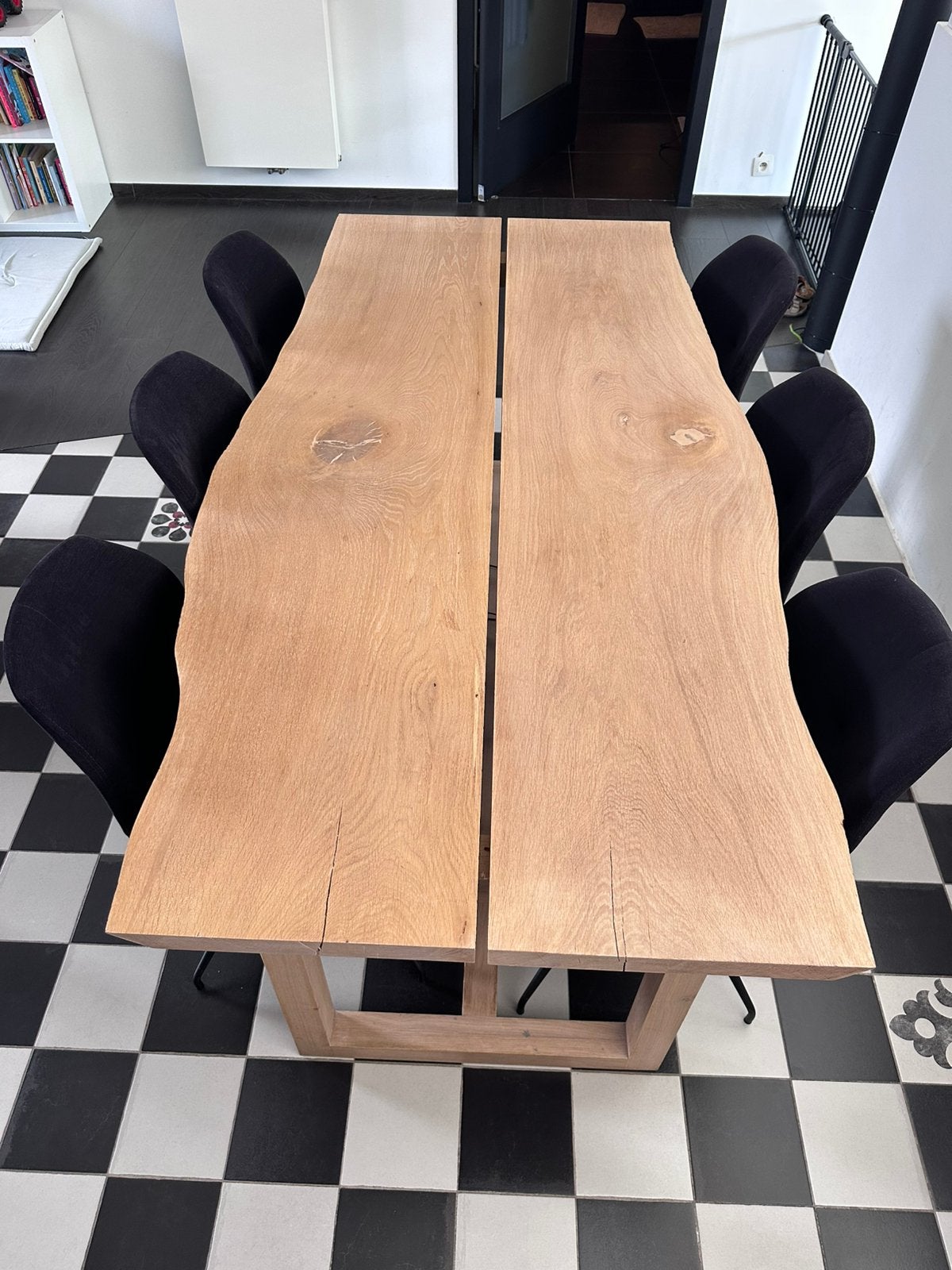 Table à manger en chêne massif – 95  200 cm, Cinq personnes ou plus, Comme neuf, Enlèvement, Chêne