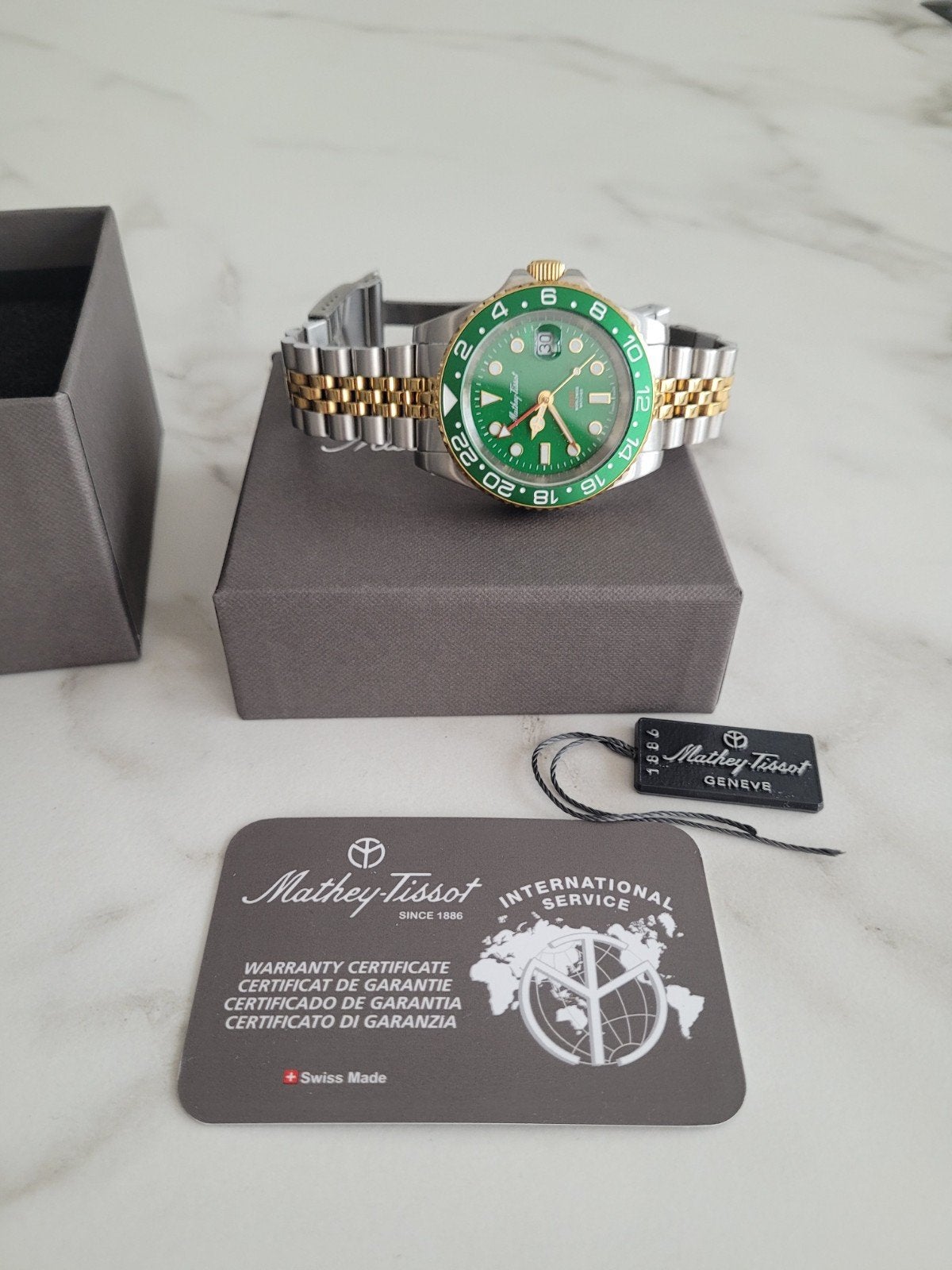 Mathey-Tissot GMT Quartz 2024, Autres marques, Enlèvement ou Envoi, Autres matériaux, Acier