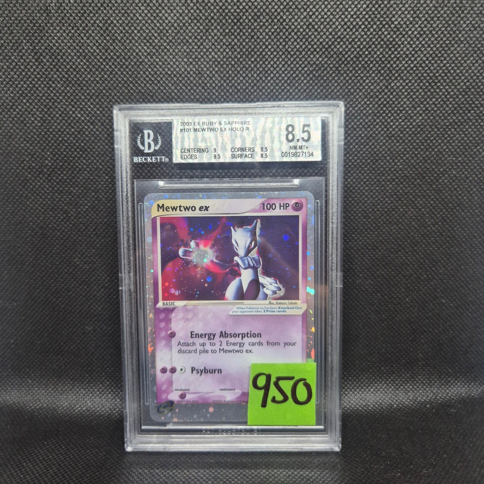 Mewtwo Ex Holo Ruby & Sapphire BGS 8.5, Enlèvement ou Envoi