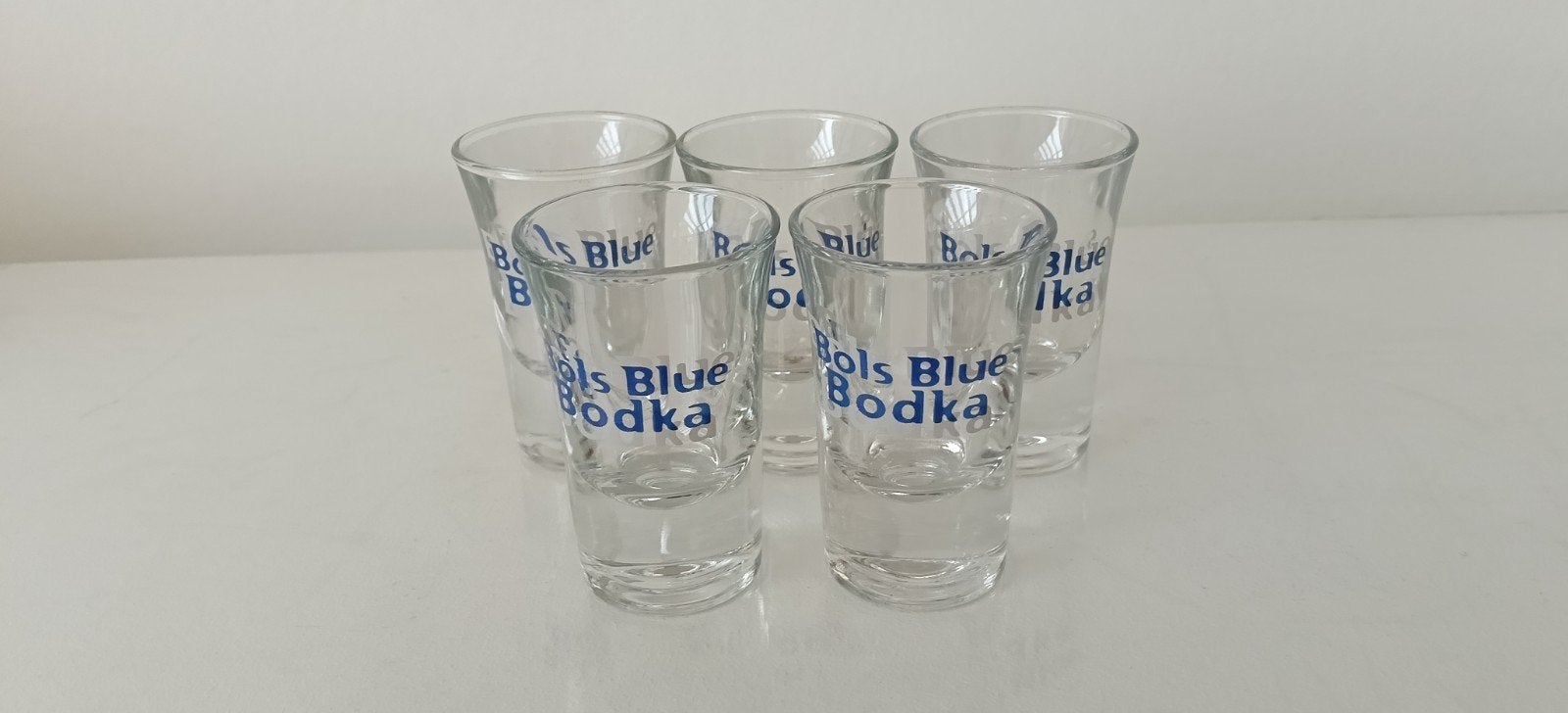 €2 voor 5 shotglaasjes Bols vodka. H 7 cm., Ophalen of Verzenden