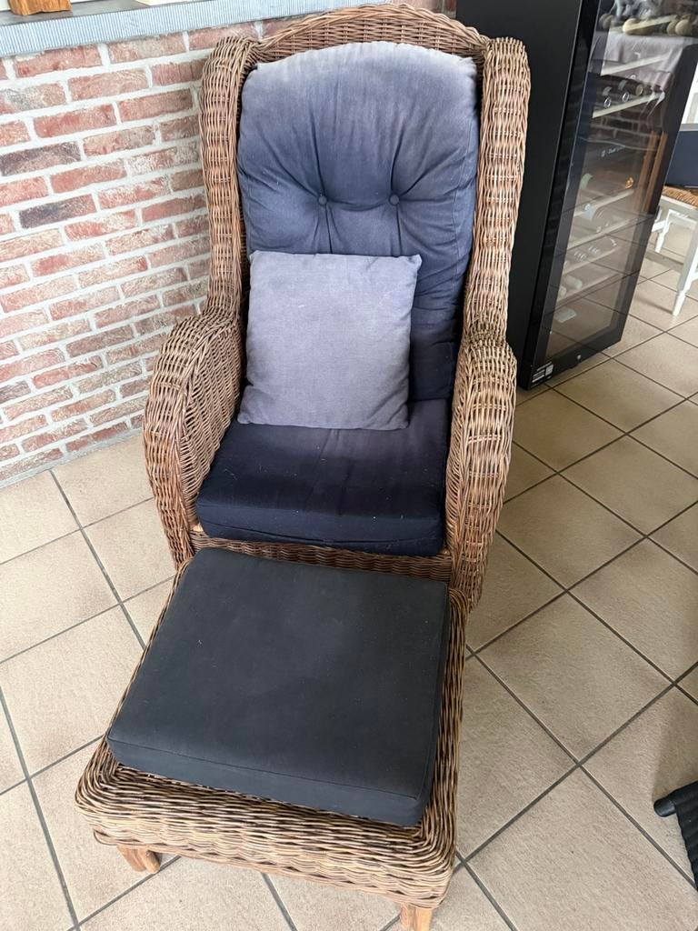 Rieten zetel, Jardin & Terrasse, Chaises longues, Enlèvement, Utilisé, Rotin