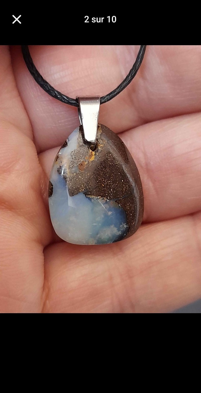 Pendentif avec opale boulder d'Australie, Neuf, Pierre ou Minéral, Brun, Enlèvement