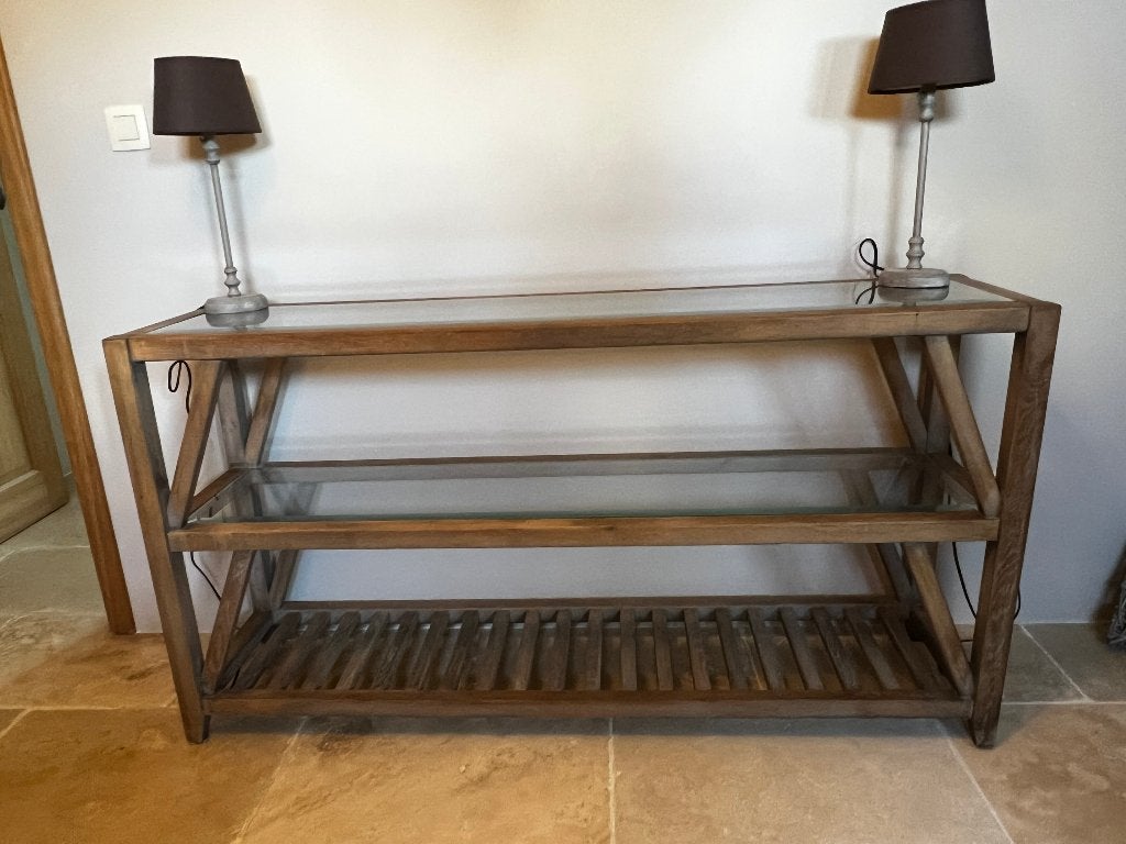 Simla eikenhouten console, Huis en Inrichting, Ophalen, Zo goed als nieuw, Eikenhout