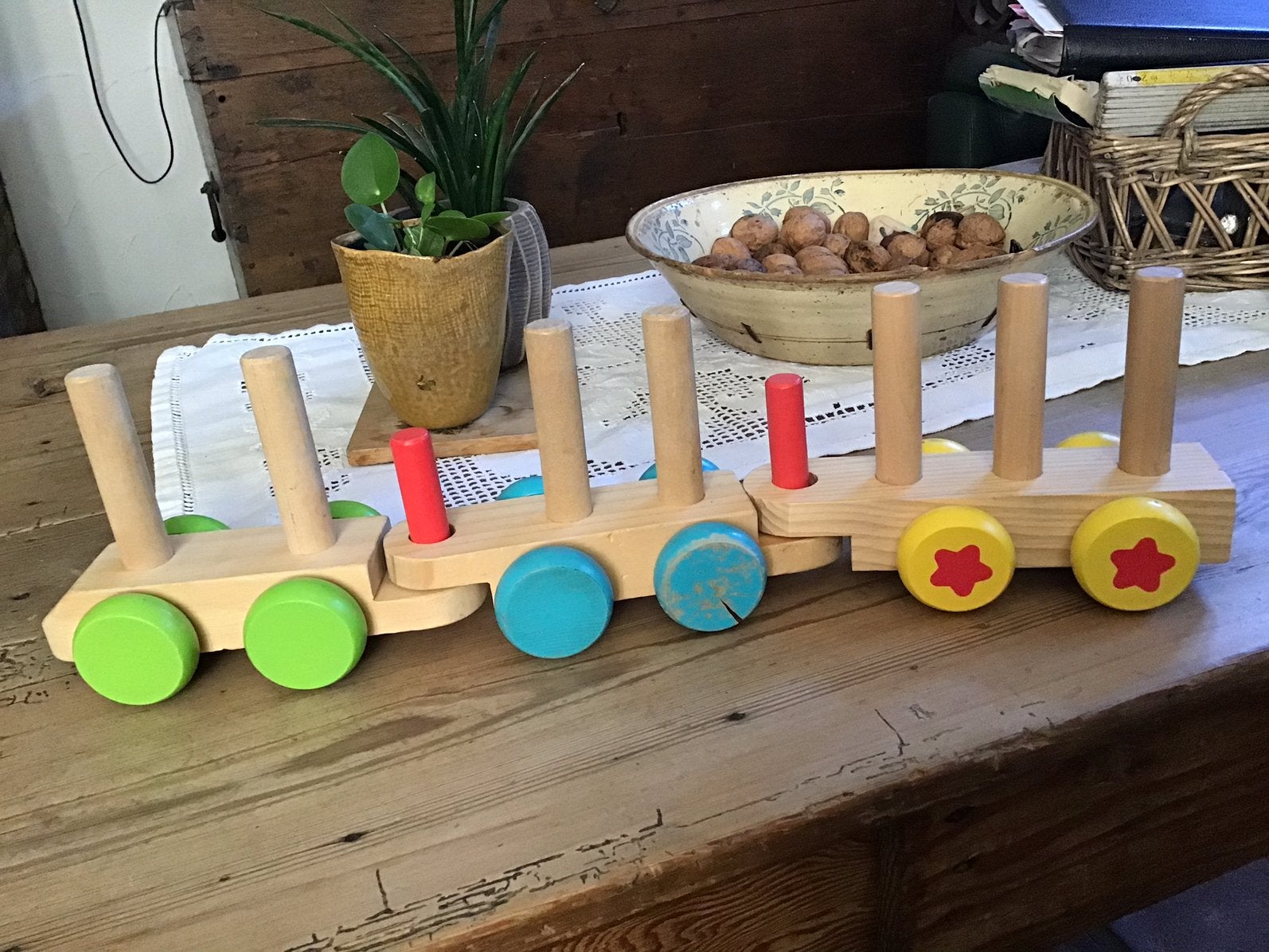 Houten speelgoedtrein, Ophalen of Verzenden