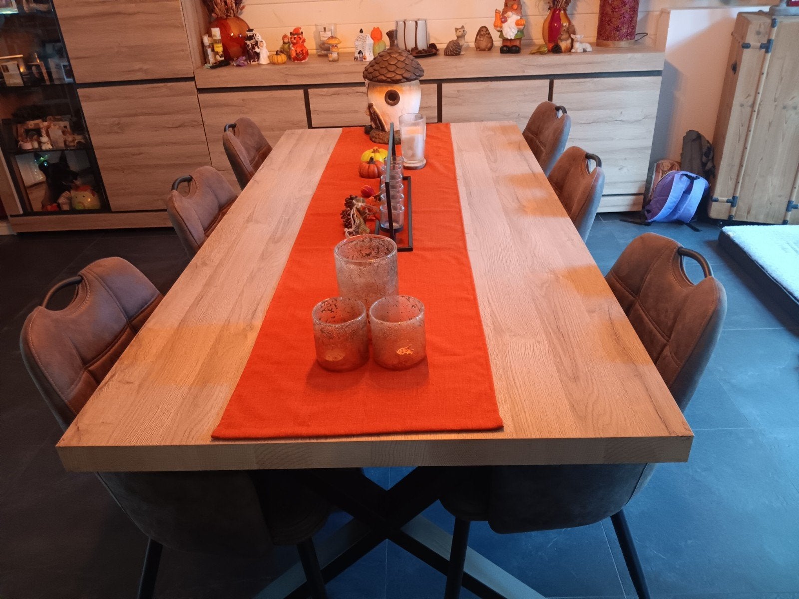 eetkamerset ( tafel+stoelen ), Enlèvement, Comme neuf, 6 à 8 chaises