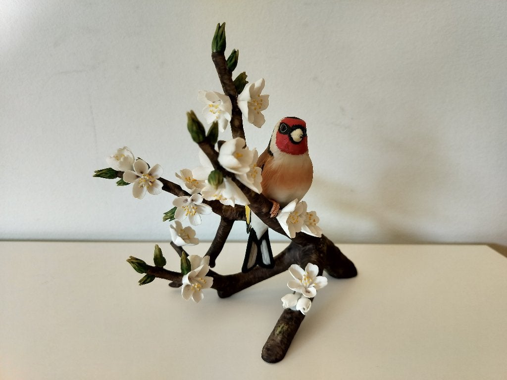 Distelvink Beeldje European Goldfinch Franklin Porcelain, Collections, Enlèvement, Comme neuf, Animal
