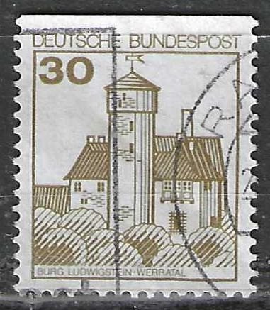 Duitsland Bundespost 1977 - Yvert 763b - Kastelen (ST), Verzenden, Gestempeld