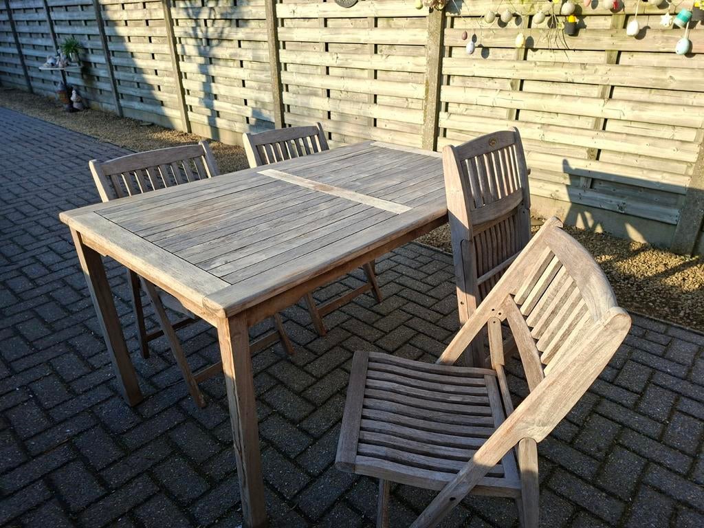 Tuintafel, Ophalen, Zo goed als nieuw, Teakhout, Tuinset