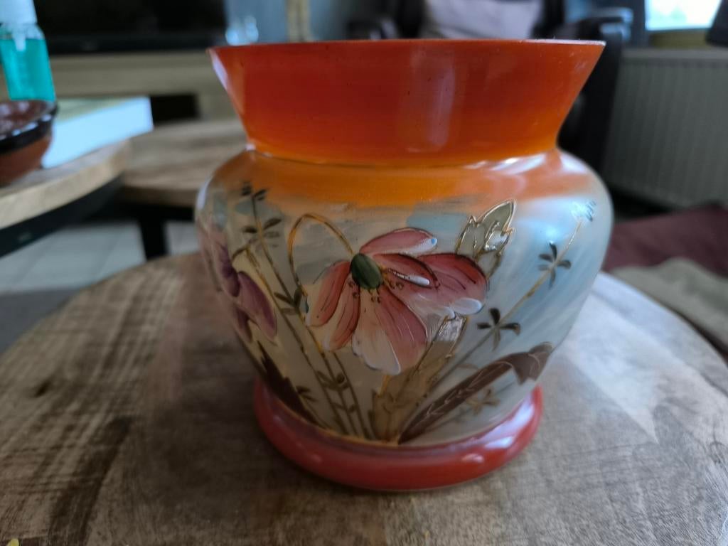 Opaline cashpot zeer mooie en in zeer goede staat, Antiek en Kunst, Ophalen