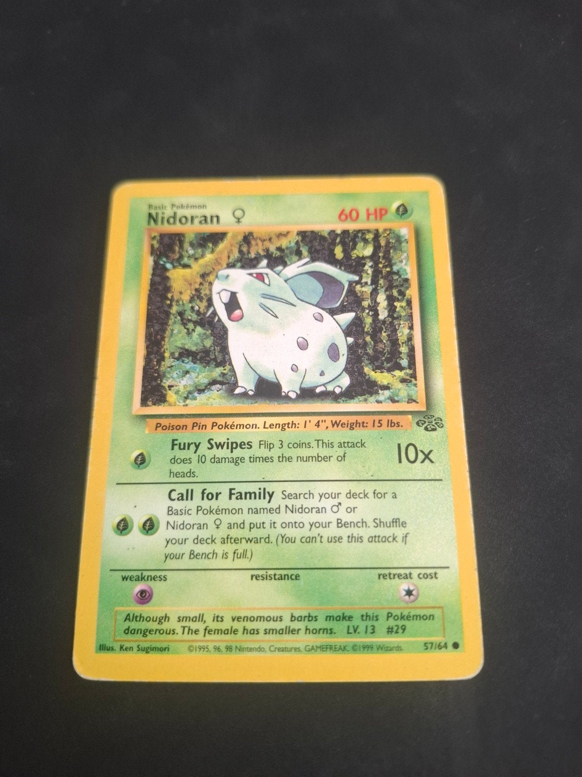 Carte Pokémon Nidoran (Femme) - Set de base 57/64, Enlèvement ou Envoi