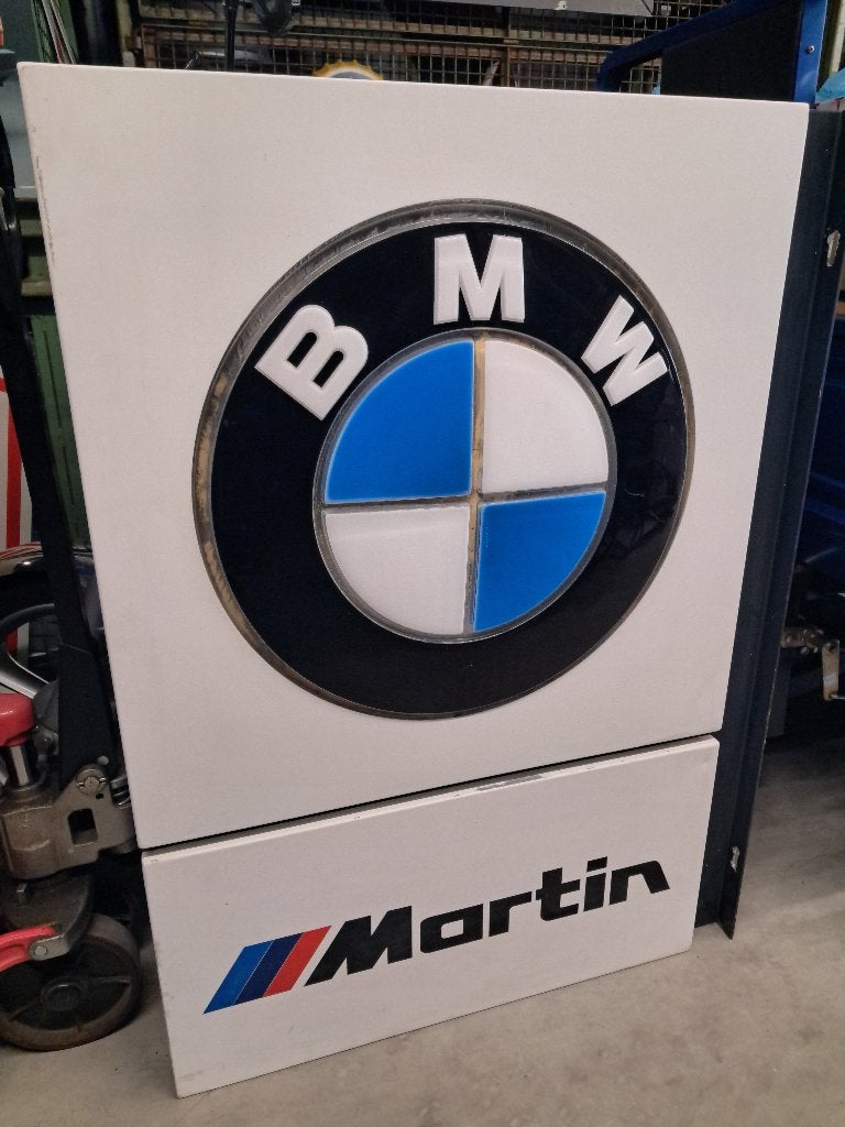 Originele BMW dealer reclame 122cm, 2 zijdige BMW reclame, Verzamelen, Ophalen, Gebruikt, Reclamebord